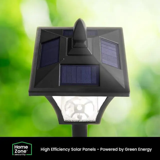 Alt view image 3 of 7 - Home Zone Solar Lamp Post Light - 65" Tall Decorative Outdoor Solar Garden Lamp Post Lights (1 Set)