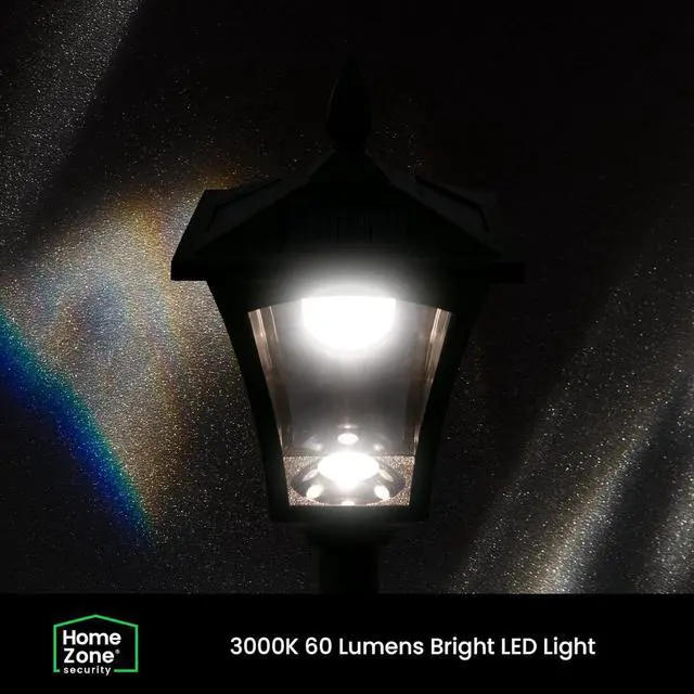 Alt view image 4 of 7 - Home Zone Solar Lamp Post Light - 65" Tall Decorative Outdoor Solar Garden Lamp Post Lights (1 Set)