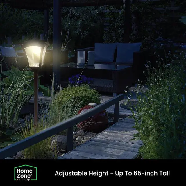 Alt view image 6 of 7 - Home Zone Solar Lamp Post Light - 65" Tall Decorative Outdoor Solar Garden Lamp Post Lights (1 Set)