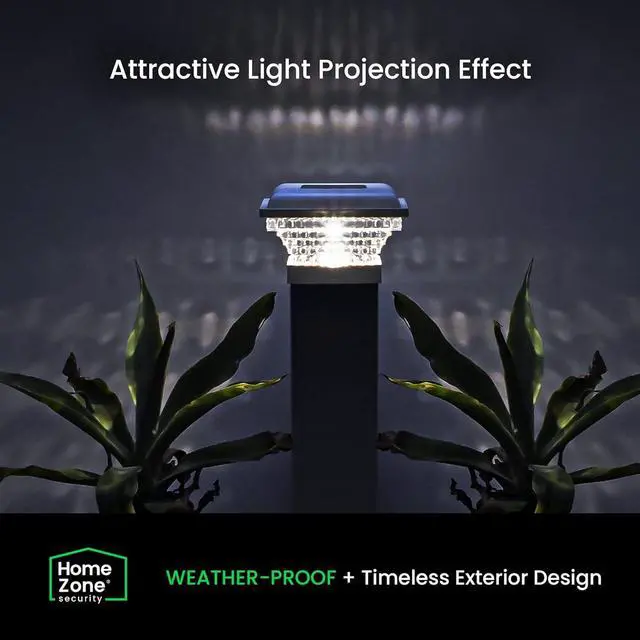 Alt view image 6 of 7 - Home Zone Security Solar Post Lights - Outdoor Solar Post Cap Lights for 3.5" x 3.5" and 4" x 4" Posts, Black (2-Pack)
