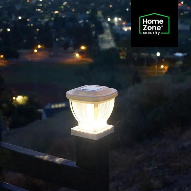 Alt view image 3 of 7 - Home Zone Security Solar Post Cap Lights - LED 4x4 (3.5 x 3.5 in.) Post Lights, White, 2-Pack