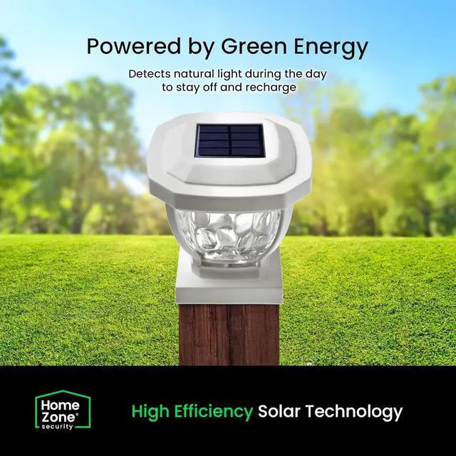 Alt view image 4 of 7 - Home Zone Security Solar Post Cap Lights - LED 4x4 (3.5 x 3.5 in.) Post Lights, White, 2-Pack