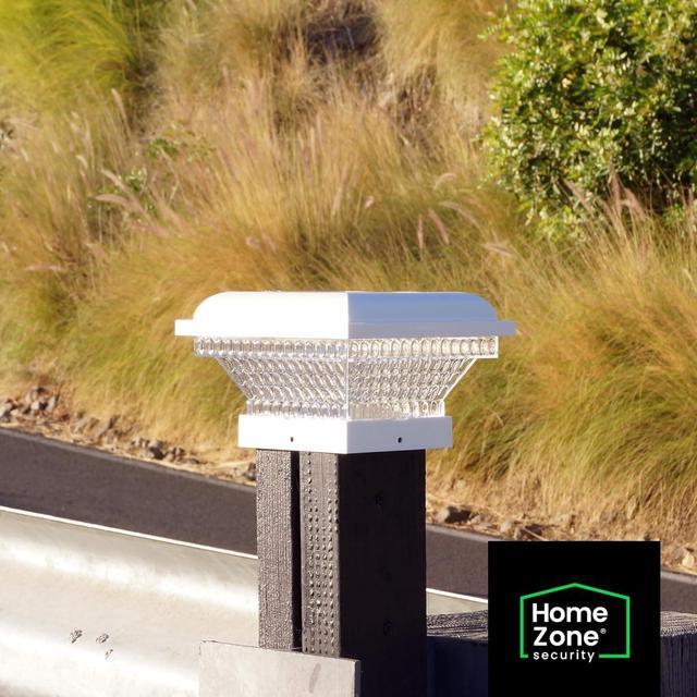 Alt view image 2 of 7 - Home Zone Security 2 Pack Solar Post Cap Lights 12 Lumens Outdoor 4x4 fit Post Size 3.5x3.5, Recharging by Sunlight, Sensor Trigger Light at Night, No Wiring Require, Mount Anywhere for Decorative