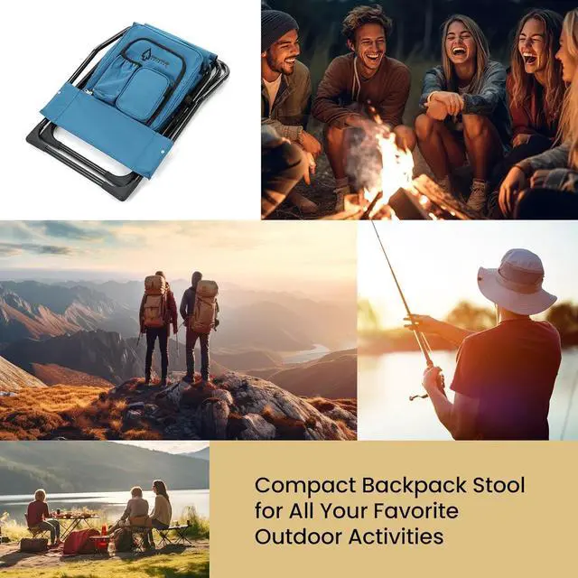Alt view image 7 of 8 - ARROWHEAD OUTDOOR Multi-Function 3-in-1 Compact Fishing Chair: Backpack, Stool & Insulated Cooler, w/ Bottle Holder & Storage Bag, External Pockets, Backrest, Camp, Hiking, Heavy-Duty, USA-Based
