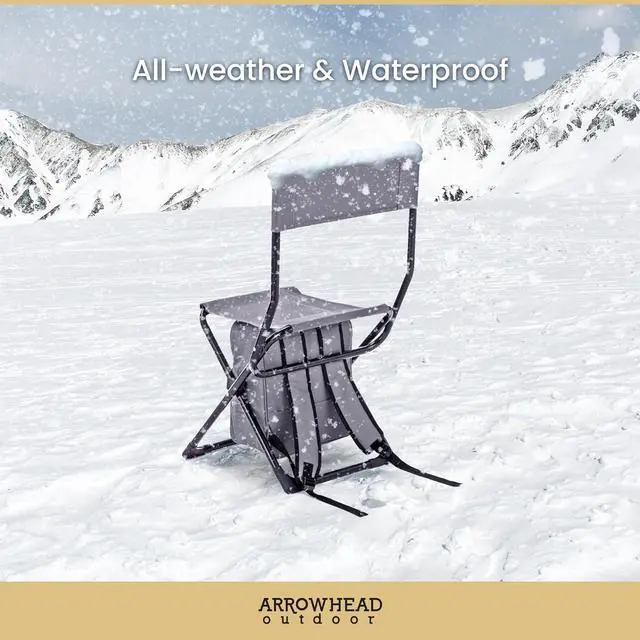 Alt view image 6 of 8 - ARROWHEAD OUTDOOR Multi-Function 3-in-1 Compact Fishing Chair: Backpack, Stool & Insulated Cooler, w/ Bottle Holder & Storage Bag, External Pockets, Backrest, Camp, Hiking, Heavy-Duty, USA-Based
