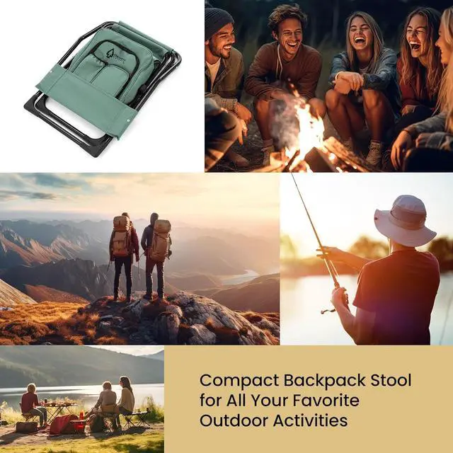 Alt view image 7 of 8 - ARROWHEAD OUTDOOR Multi-Function 3-in-1 Compact Fishing Chair: Backpack, Stool & Insulated Cooler, w/ Bottle Holder & Storage Bag, External Pockets, Backrest, Camp, Hiking, Heavy-Duty, USA-Based