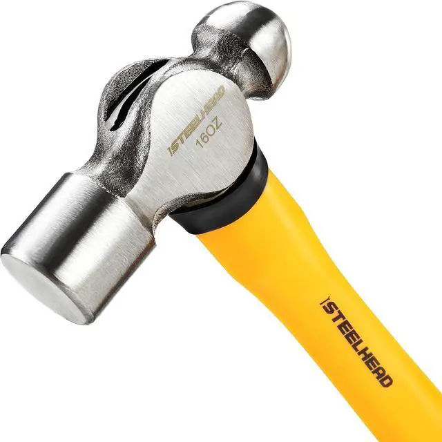 Alt view image 4 of 7 - STEELHEAD 5-Piece Fiberglass Handle Hammer & Mallet Set, 16oz Ball-Peen Hammer, 32oz Ball-Pein Hammer, 32oz Rubber Mallet, 3lb Sledge Hammer, 3lb Cross-Pain Hammer, Metal Working, USA-Based Support