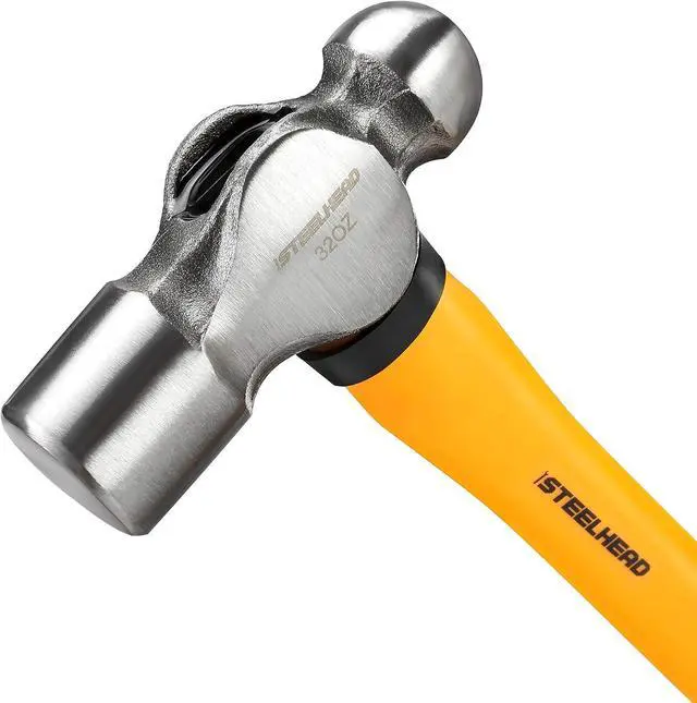 Alt view image 6 of 7 - STEELHEAD 5-Piece Fiberglass Handle Hammer & Mallet Set, 16oz Ball-Peen Hammer, 32oz Ball-Pein Hammer, 32oz Rubber Mallet, 3lb Sledge Hammer, 3lb Cross-Pain Hammer, Metal Working, USA-Based Support