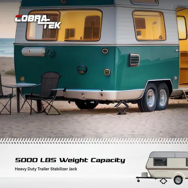 Alt view image 2 of 7 - Scissor Jacks for RV Camper Trailer | J-5000 Stabilizer Leveling Effortless Heavy Duty 5000 lbs Trailer Jack | Convenient Trailer Jack Stand and Stabilizer Jacks with 24 Inch Height