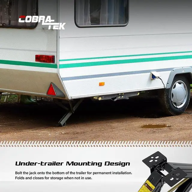 Alt view image 3 of 7 - Scissor Jacks for RV Camper Trailer | J-5000 Stabilizer Leveling Effortless Heavy Duty 5000 lbs Trailer Jack | Convenient Trailer Jack Stand and Stabilizer Jacks with 24 Inch Height