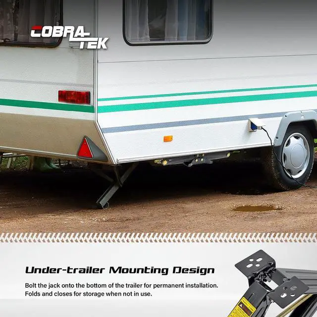 Alt view image 3 of 7 - Scissor Jacks for RV Camper Trailer | J-2500 Stabilizer Leveling Effortless Heavy Duty 2500 lbs Trailer Jack | Convenient Trailer Jack Stand and Stabilizer Jacks with 24-Inch Height