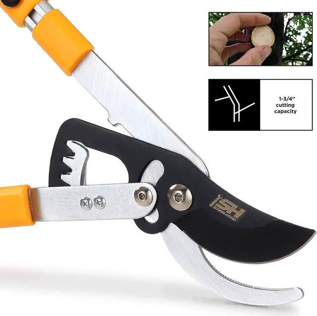 Alt view image 2 of 7 - STEELHEAD Heavy-Duty 27-40" Adjustable Gear-Bypass Limb & Branch Lopper, Telescoping Extendable Handles, Ratcheting, Cuts Up to 1-3/4, Secateurs, Shock-Absorbing, Effort-Saving, USA-Based Support