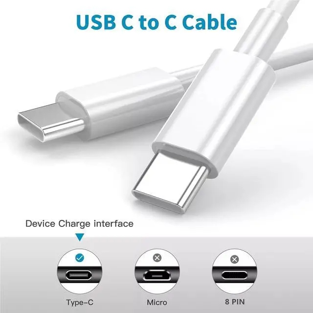 Alt view image 3 of 7 - USB C to USB C Cable 3FT, [60W Fast Charging] Type-C Charger Cord Compatible with iPhone 16/16 Pro/16 Plus/16 Pro Max, iPhone 15 Series, MacBook Pro, iPad Pro, Samsung Galaxy S20/S20 Ultra/Note 10/10+