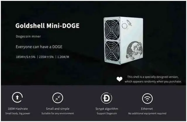 Alt view image 7 of 7 - Goldshell Mini-DOGE 185MH/S(without PSU) DOGE& LTC Mining Machine Low noise Small&simple Home Mining Home Riching 100% New