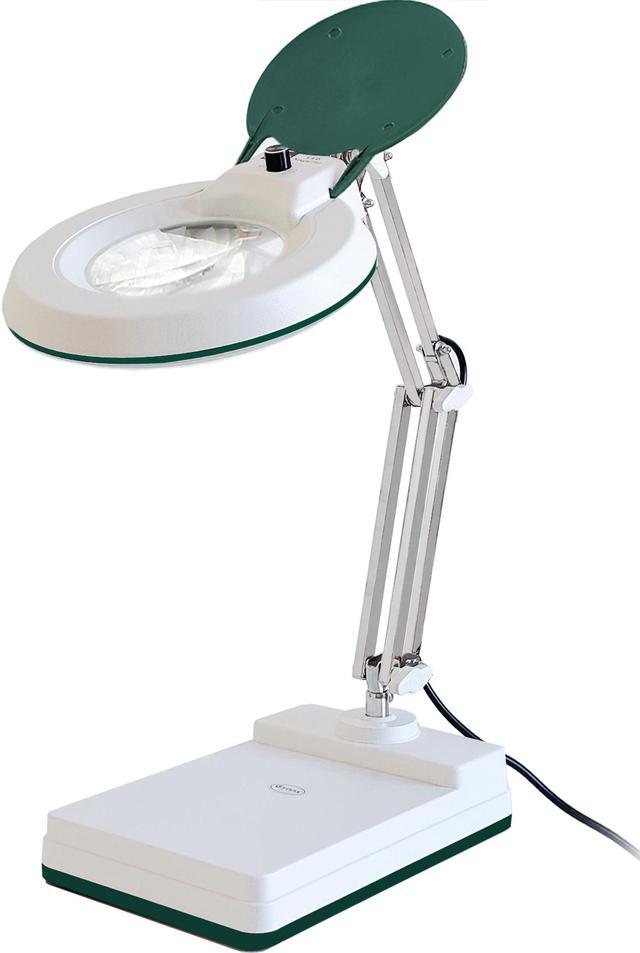 Magnifying Lamp Dimmable, 10X Magnifying Desk Lamp, 120 Pcs LED and 5  Inches Lens with Stainless Steel Arm (Green) 