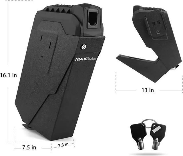 Alt view image 3 of 5 - MAXSafes Drop Down Vault with Super Biometric Finger Vein Recognition Lock, Fast auto-Open Handgun Box,Quick-Access Pistol Safe Wall Mounting for Nightstand, Bedside, and Desk Table, CA DOJ Approved.