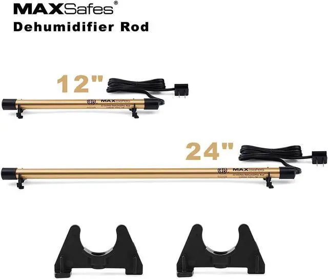 Alt view image 2 of 6 - MAXSafes Gun Safe Dehumidifier Rod, Dry Golden Rod - Easy Installation Plug-in Electric Dehumidifier Eliminates Moisture for Gun Safes & Cabinets, ETL Approved, 12in