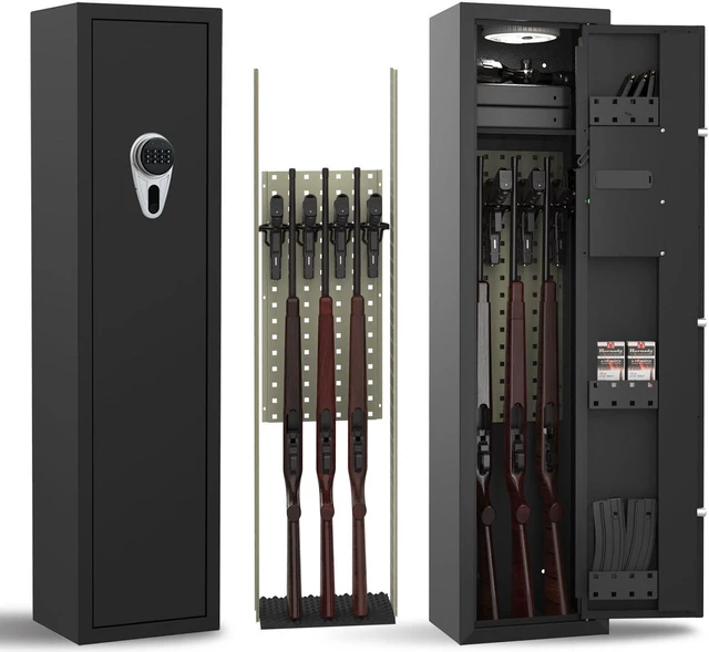 MAXSafes 3-7 Rifle Gun Cabinet, Gun Safe for Multiple Rifles, Shot Guns ...