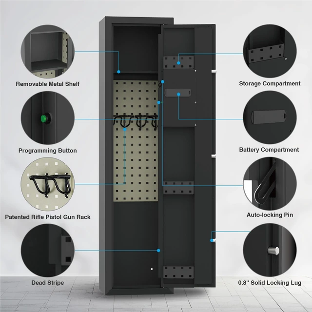 MAXSafes 3-7 Rifle Gun Cabinet, Gun Safe for Multiple Rifles, Shot Guns ...