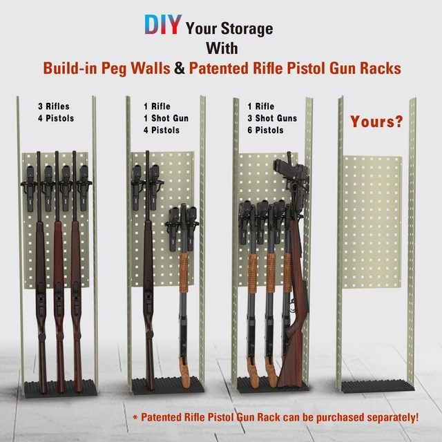 MAXSafes 3-7 Rifle Gun Cabinet, Gun Safe for Multiple Rifles, Shot Guns ...