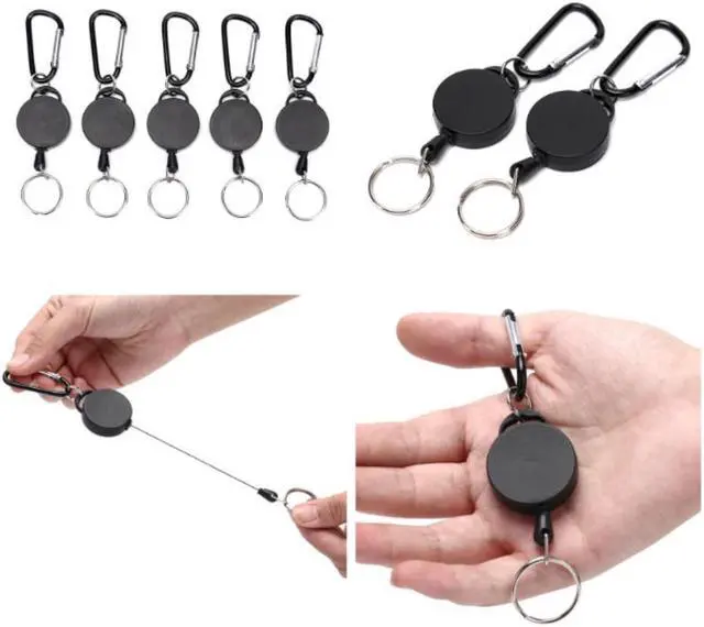 Main image of LLavero de cuerda de alambre de acero resistente, accesorio deportivo retráctil de retroceso, alarma, Antipérdida, esquí, tarjeta de identificación, correa para teléfono