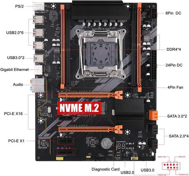 Alt view image 2 of 4 - Kllisre X99 D4 motherboard combo with Xeon E5 2678 V3 LGA2011-3 CPU 2pcs X 8GB = 16GB 2666MHz DDR4 memory