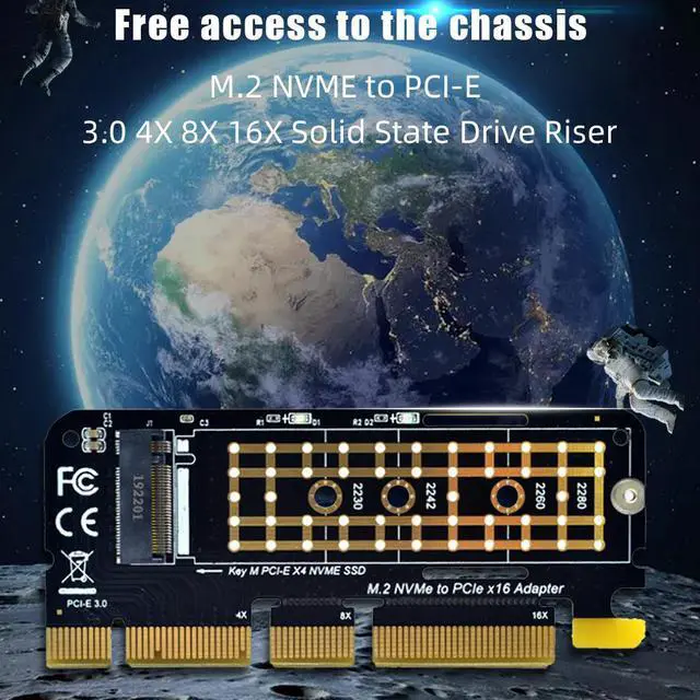 Alt view image 2 of 5 - M.2 NVME SSD NGFF To PCI-E 16X Riser Add On Card SSD M2 PCI Express X16 PCIE Riser PCI E NVME Adapter Support NVME M.2 Hard Disk