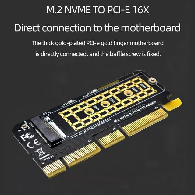 Alt view image 3 of 5 - M.2 NVME SSD NGFF To PCI-E 16X Riser Add On Card SSD M2 PCI Express X16 PCIE Riser PCI E NVME Adapter Support NVME M.2 Hard Disk
