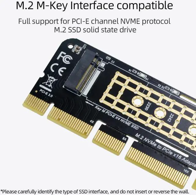 Alt view image 4 of 5 - M.2 NVME SSD NGFF To PCI-E 16X Riser Add On Card SSD M2 PCI Express X16 PCIE Riser PCI E NVME Adapter Support NVME M.2 Hard Disk