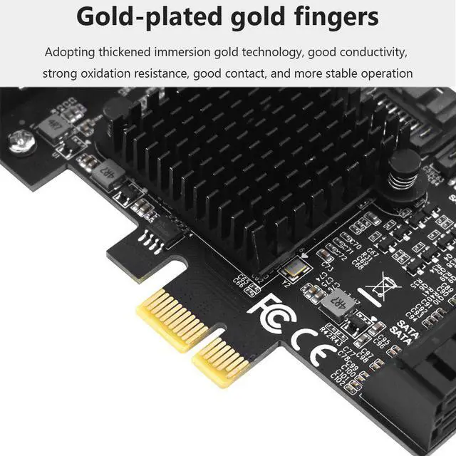 Alt view image 2 of 5 - PCI E Sata Card PCI-E 1X To 8 Ports SATA 3.0 Adapter PCI Express Expansion Card 1X PCIE SATA Controller 6GB Adapter For HDD SSD