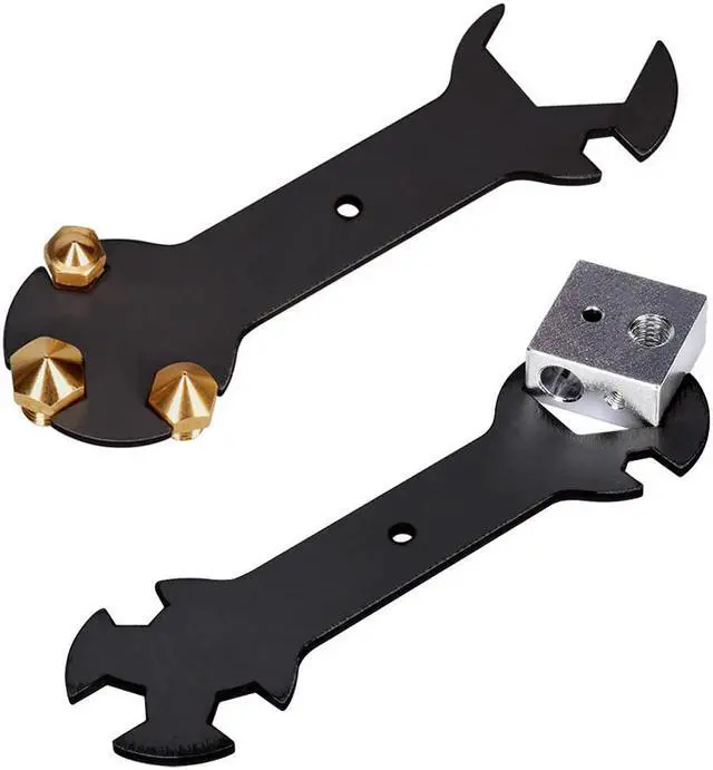Main image of 3D Nozzle Wrench 5 IN 1 Wrench Stay 5.7mm to 20.2mm Steel Spanner Wrench Flat 3D Printer Parts For MK8 MK10 V6 Nozzle Heat Block