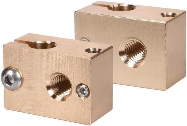 Alt view image 3 of 3 - High Temperature V6 Heater Block Brass for E3D V6 copper hotend 3D Printer Parts Hardened Steel Heat Block Nozzle Titan extrude