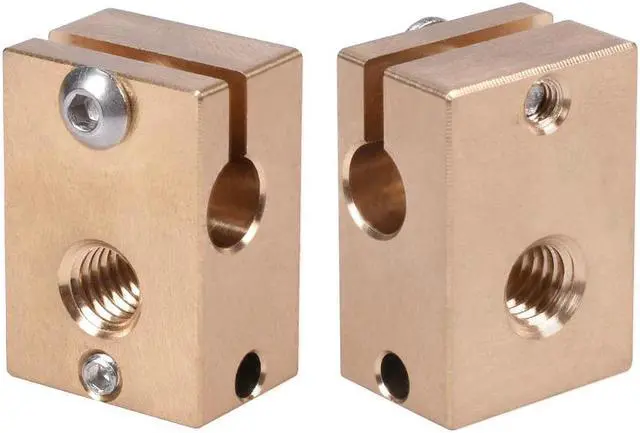 Alt view image 2 of 3 - High Temperature V6 Heater Block Brass for E3D V6 copper hotend 3D Printer Parts Hardened Steel Heat Block Nozzle Titan extrude