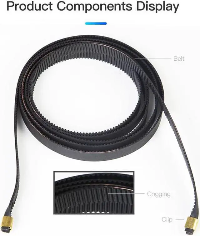 Alt view image 2 of 3 - CREALITY 3D Printer Parts CR-10 S5 X /Y Axis Black Synchronous Belt Kit 2GT With Copper Sets