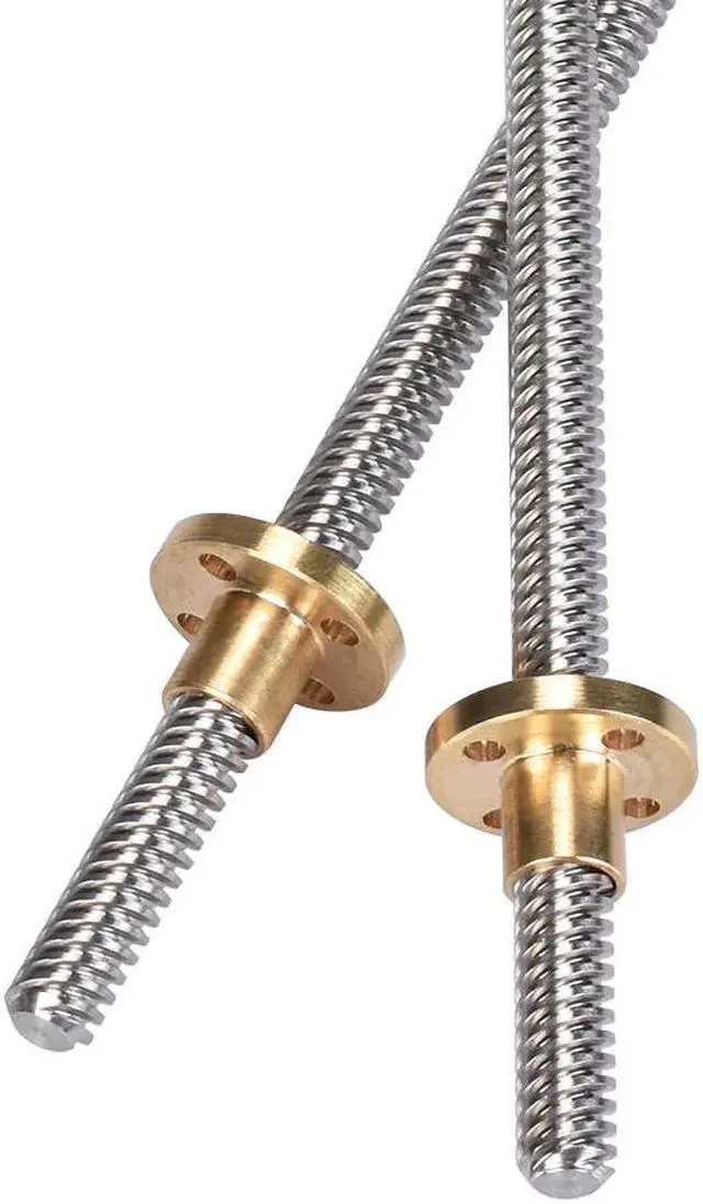 Alt view image 2 of 3 - T8 Lead Screw 350/380MM with Copper Nut  OD 8mm Pitch 2mm Thread 8mm Length 350mm trapezoidal spindle screw For 3D Printer parts