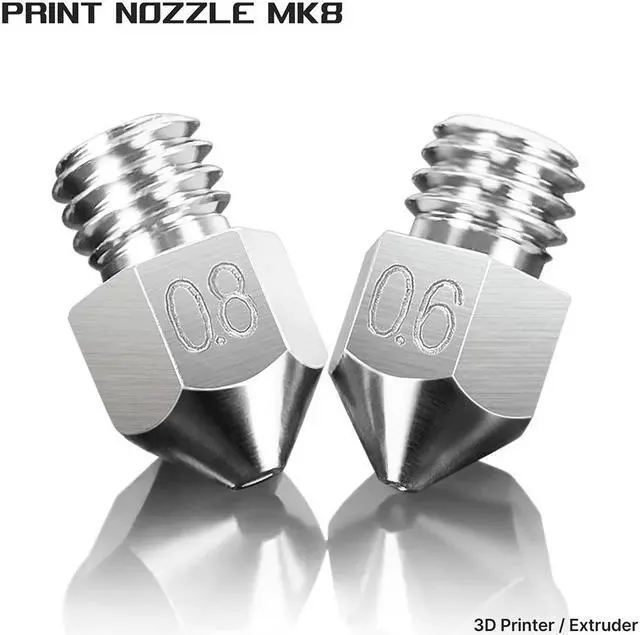 Alt view image 3 of 3 - SWISS MK8 Nozzle Plated Copper 0.25/0.4/0.6/0.8MM 1.75MM 3D Printer Parts For CR10 Ender3 Voron 2.4 Hotend Heater Block