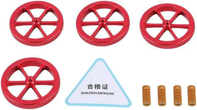 Alt view image 3 of 3 - CREALITY 3D Printer Accessories 4Pcs/Lot Large Red Hand Twist Leveling Nut+4 Pcs Spring For CREALITY 3D Printer