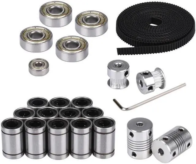 Main image of 3D printer parts GT2 Belt reprap movement kit GT2 belt pulley gear 608ZZ bearing LM8UU 624ZZ bearing 3D printer part