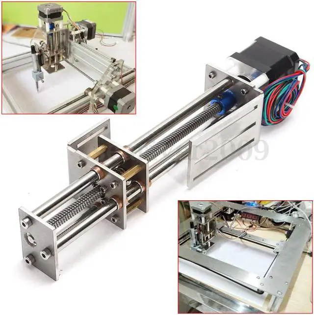 Alt view image 3 of 6 - Funssor 50mm/150mm Slide Stroke CNC Z Axis slide Linear Motion +NEMA17 Stepper Motor For Reprap Engraving Machine