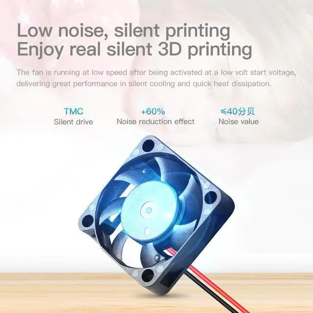 Alt view image 3 of 3 - CREALITY 3D Printer Ender-3 V2 Ender-3 Pro Parts 2Pcs 4010 DC 24V 0.1A Silent Brushless Axial Cooling Fan 40mmx40mmx10mm