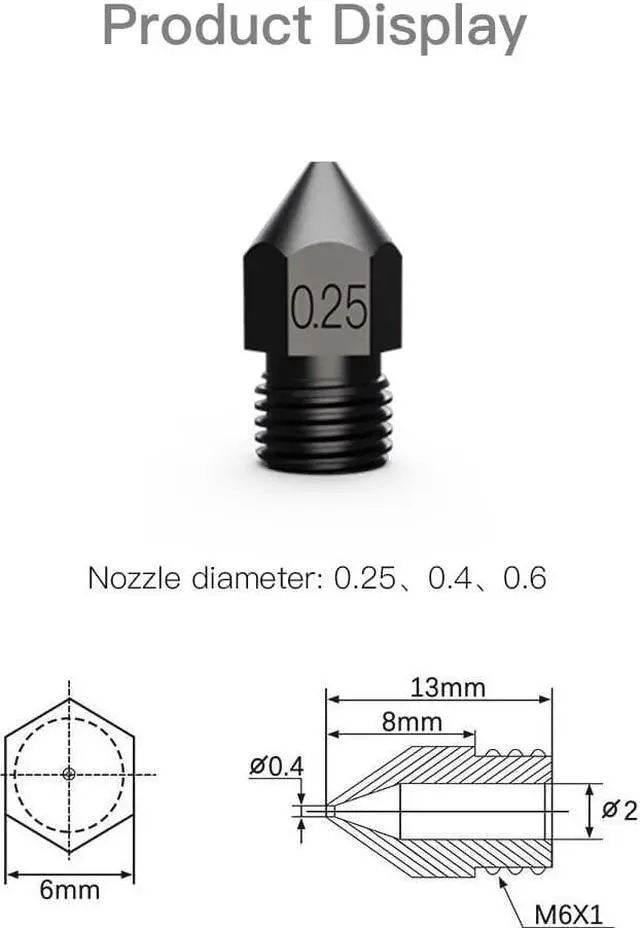 Alt view image 3 of 3 - CREALITY 3D Printer Parts Supply Hardened Steel High-end Nozzles 8 PCS/Set