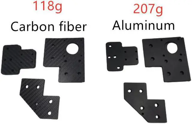Alt view image 3 of 3 - Funssor V-Core 3.0 3D printer upgrade carbon fibre Plate Set XY Motor Mount Idler Corner Mount  XY Axis Joiner plate