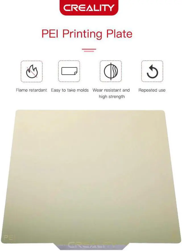 Alt view image 2 of 3 - CREALITY 3D Printer Parts PEI Printing Plate Kit Glossy Surface 235*235mm*1mm For Ender 3/Ender 3 Pro/Ender 5 Pro 3D Printer