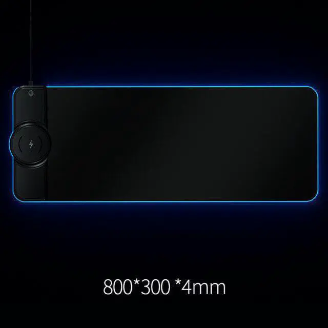 Main image of LED Light Gaming Mouse Pad Large Keyboard Non-Slip Base Office Desk Mat PC Game Mouse Pad With 15W Wireless Charger for iPhone