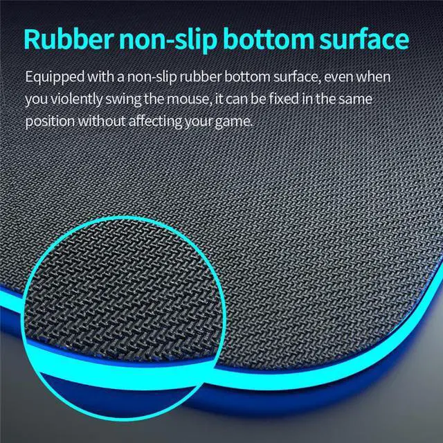 Alt view image 2 of 5 - LED Light Gaming Mouse Pad Large Keyboard Non-Slip Base Office Desk Mat PC Game Mouse Pad With 15W Wireless Charger for iPhone