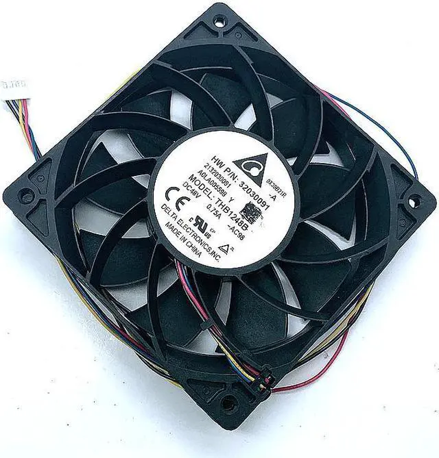 Alt view image 4 of 4 - 12cm 48V High Speed Cooling Fan for Delta THB1248B 12025 120X120X25mm 48VDC  0.75A 4Lines Dual Ball Bearing for HW Device