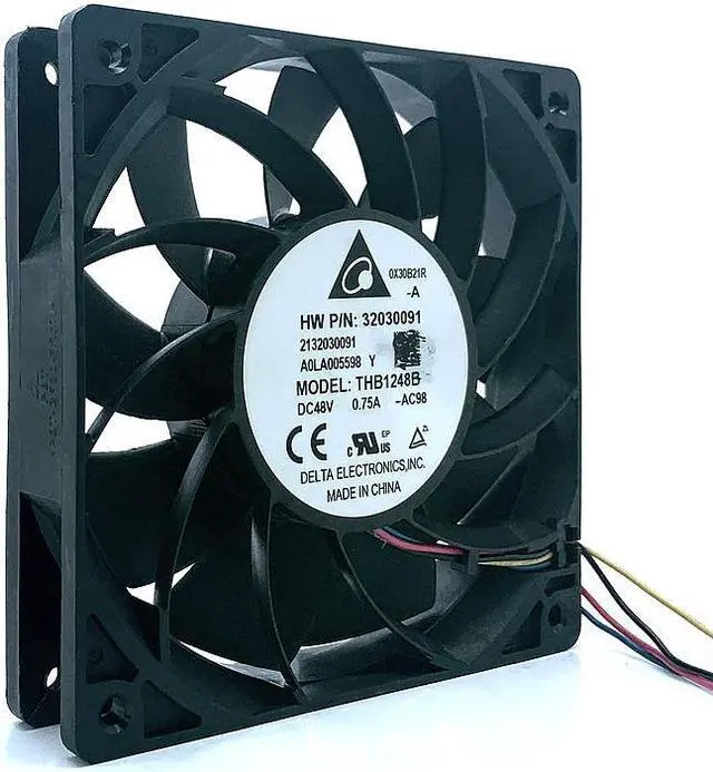 Main image of 12cm 48V High Speed Cooling Fan for Delta THB1248B 12025 120X120X25mm 48VDC  0.75A 4Lines Dual Ball Bearing for HW Device