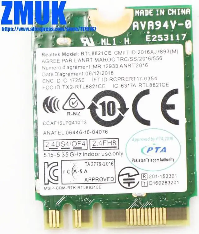 Alt view image 2 of 2 - RTL8821CE 802.11AC 1X1 Wi-Fi+BT 4.2 Combo Card For Leonovo 130 V130 V145 S145 V330 330 330S A340 V530 AIO 520 Series,P/N 01AX710