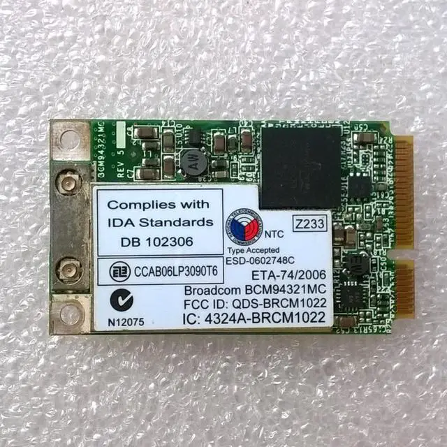 Main image of BCM94321MC Dual-Band 802.11n PCI Express Mini Wifi Card For Lenovo Thinkpad 3000 N100 N200 C200 Series, FRU: 42T0843 42T0847