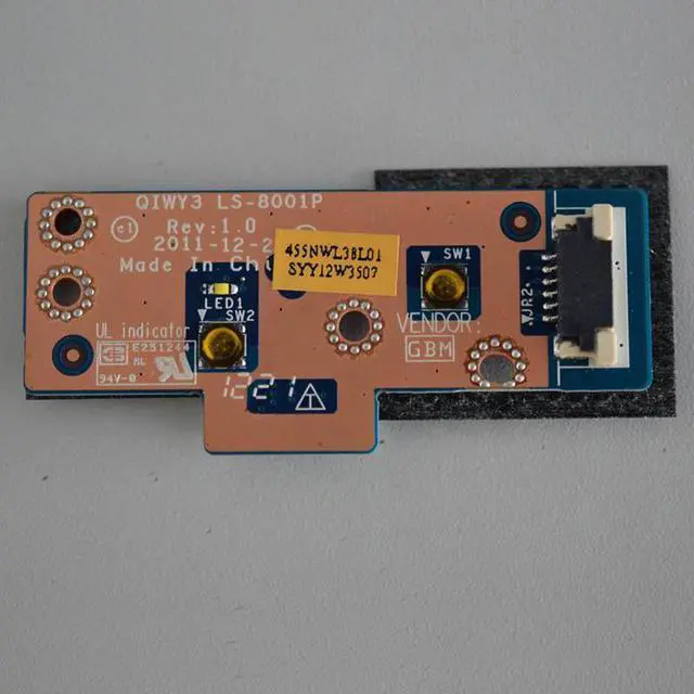 Main image of Power Board For Lenovo Ideapad Y480 Y580 Series ,P/N LS-8001P 90200360